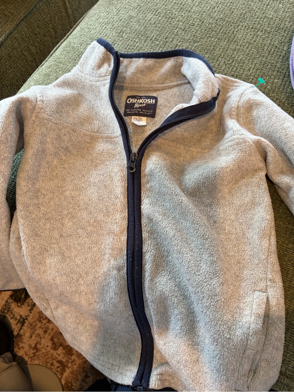 OshKosh B'gosh Fleece Zip Jacket in Brown Like New